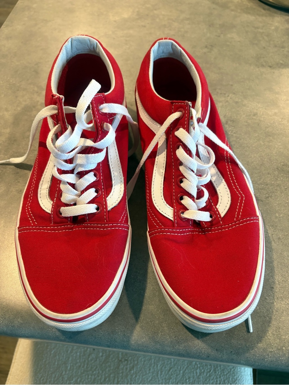 Vans Old Skool Low Top Sneakers in Red and White